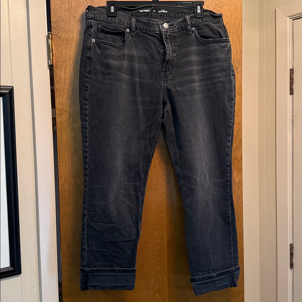 Old Navy Dark Wash Boyfriend Mid-Rise Jeans